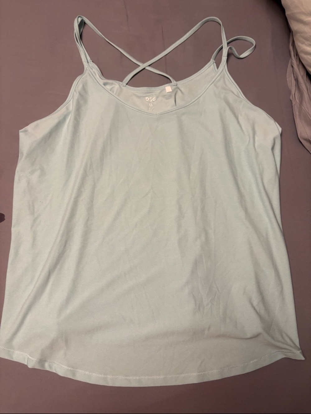 DSG Pale Blue Crisscross Strap Camisole